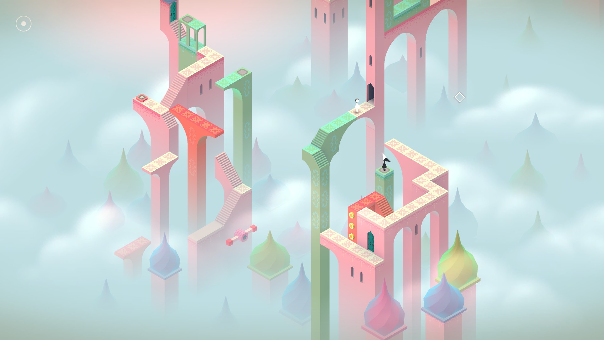 Monument Valley — a puzzle game with surreal vector art and geometries.