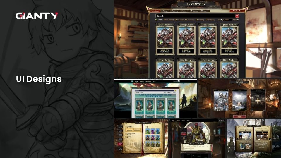 Game UI designs by GIANTY