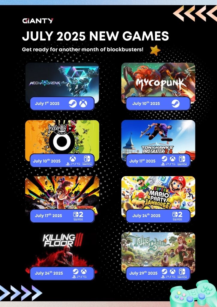 Top 8 New Games in July