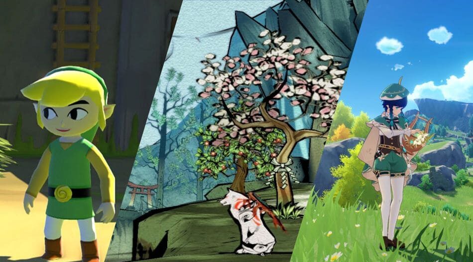The Legend of Zelda: Wind Waker, Okami, and Genshin Impact