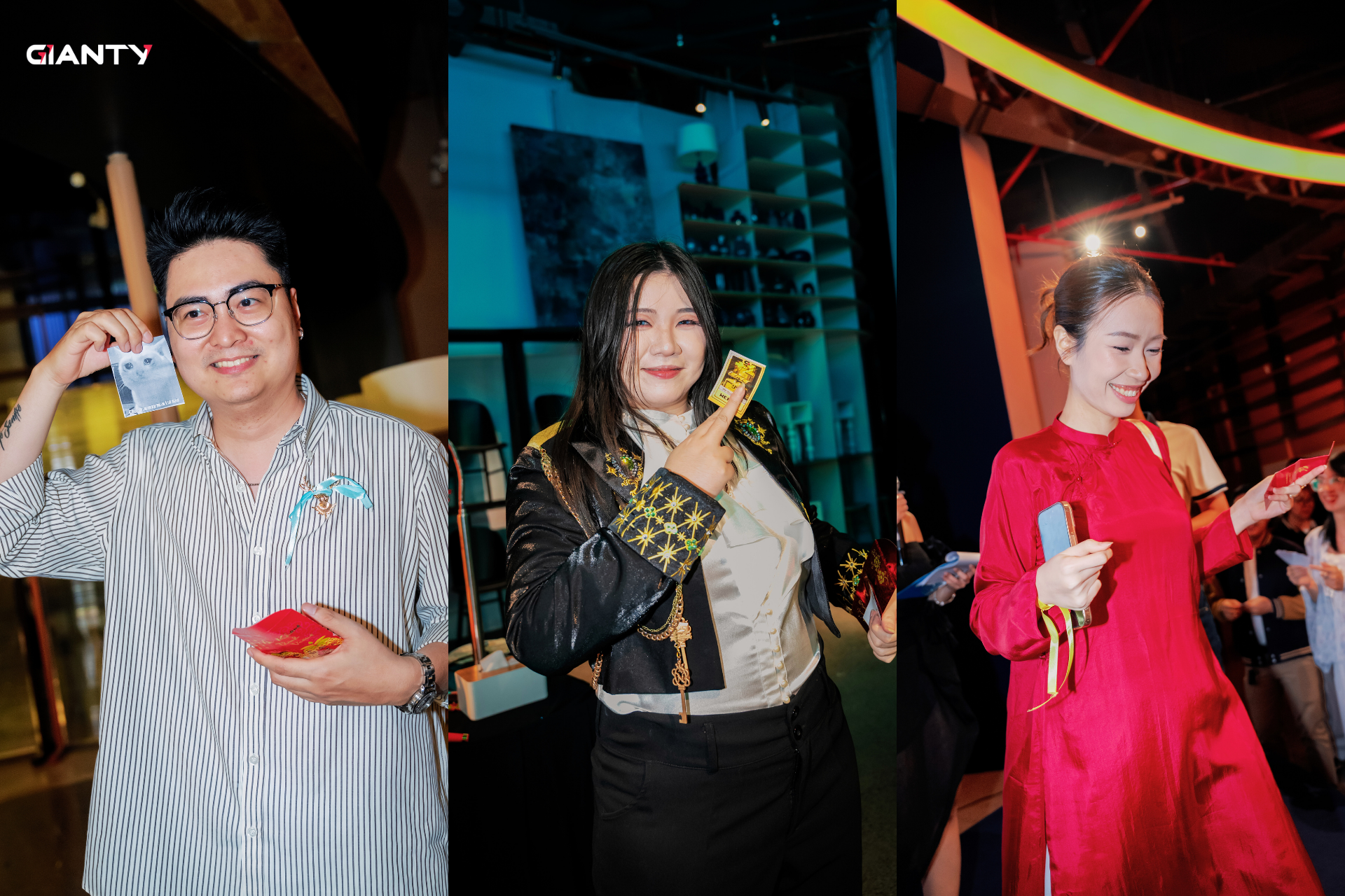 GIANTIERs light up with excitement as they receive lucky money envelopes while playing games.