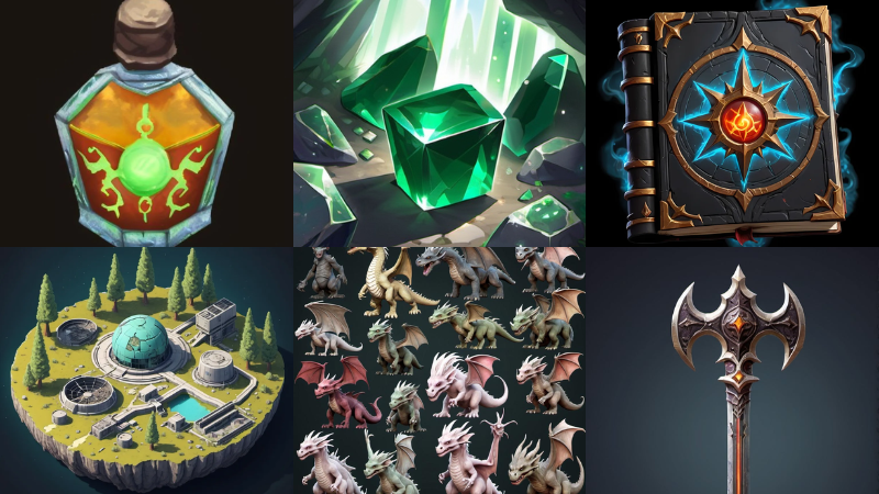 Some game assets made by Generative AI