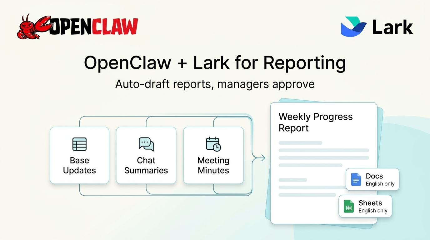 OpenClaw with Lark Docs/Sheets for automated reporting
